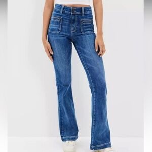 American Eagle Next Level Stretch Super Hi-Rise Flare Jeans Pants